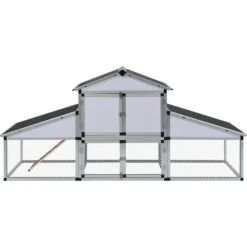 VIDAXL - Poulailler avec rampes et nichoir aluminium