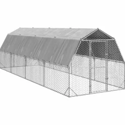 VIDAXL - Poulailler avec toit 2,5x8x2,25 m acier galvanisé