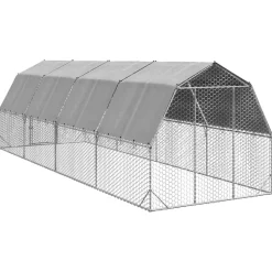 VIDAXL - Poulailler avec toit 2,5x8x2,25 m acier galvanisé