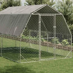 VIDAXL - Poulailler avec toit 2,5x4x2,25 m acier galvanisé