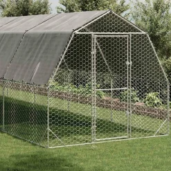 VIDAXL - Poulailler avec toit 2,5x12x2,25 m acier galvanisé