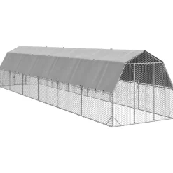 VIDAXL - Poulailler avec toit 2,5x12x2,25 m acier galvanisé