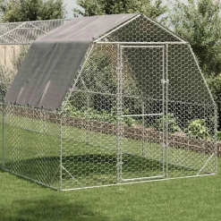 VIDAXL - Poulailler avec toit 2,5x10x2,25 m acier galvanisé