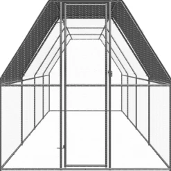 VIDAXL - Poulailler d extérieur 2x8x2 m acier galvanisé