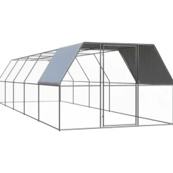 VIDAXL - Poulailler d extérieur 3x10x2 m acier galvanisé