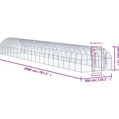 VIDAXL - Poulailler d extérieur 3x20x2 m acier galvanisé