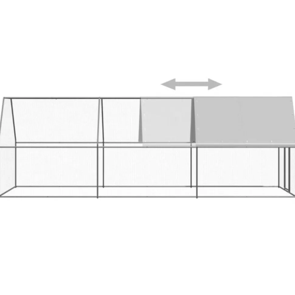 VIDAXL - Poulailler d extérieur 2x6x2 m acier galvanisé