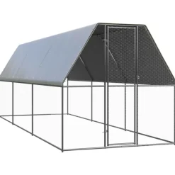 VIDAXL - Poulailler d extérieur 2x6x2 m acier galvanisé