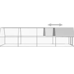 VIDAXL - Poulailler d extérieur 3x8x2 m acier galvanisé