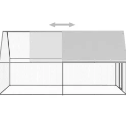 VIDAXL - Poulailler d'extérieur 2x4x2 m acier galvanisé