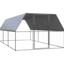 VIDAXL - Poulailler d'extérieur 3x6x2 m acier galvanisé