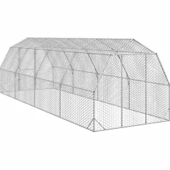 VIDAXL - Poulailler 2,5x8x2,25 m acier galvanisé