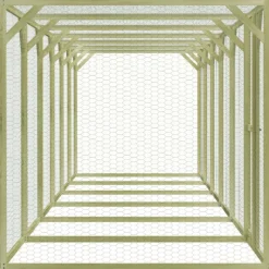 VIDAXL - Poulailler 1,5x9x1,5 m pinède imprégnée