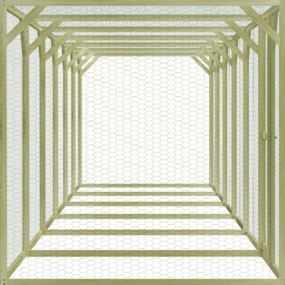 VIDAXL - Poulailler 1,5x9x1,5 m pinède imprégnée