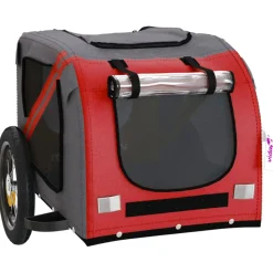 VIDAXL - Remorque de vélo pour animaux de compagnie rouge et gris