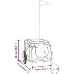 VIDAXL - Remorque de vélo pour animaux de compagnie rouge et gris