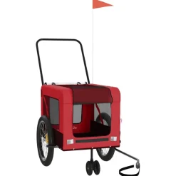 VIDAXL - Remorque de vélo pour animaux de compagnie rouge et noir