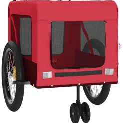 VIDAXL - Remorque de vélo pour animaux de compagnie rouge et noir