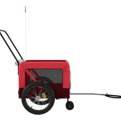 VIDAXL - Remorque de vélo pour animaux de compagnie rouge et noir