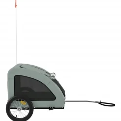 VIDAXL - Remorque de vélo pour animaux de compagnie gris