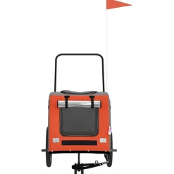 VIDAXL - Remorque de vélo pour animaux de compagnie orange et gris