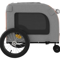 VIDAXL - Remorque de vélo pour animaux de compagnie orange et gris