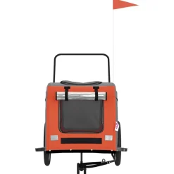 VIDAXL - Remorque de vélo pour animaux de compagnie orange et gris