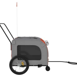 VIDAXL - Remorque de vélo pour animaux de compagnie orange et gris
