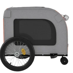 VIDAXL - Remorque de vélo pour animaux de compagnie orange et gris