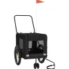 VIDAXL - Remorque de vélo pour animaux de compagnie noir
