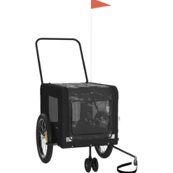 VIDAXL - Remorque de vélo pour animaux de compagnie noir