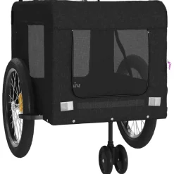 VIDAXL - Remorque de vélo pour animaux de compagnie noir