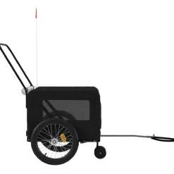 VIDAXL - Remorque de vélo pour animaux de compagnie noir