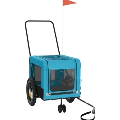 VIDAXL - Remorque de vélo pour animaux de compagnie bleu et noir