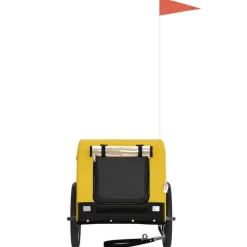 VIDAXL - Remorque de vélo pour animaux de compagnie jaune et noir