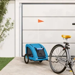 VIDAXL - Remorque de vélo pour animaux de compagnie bleu