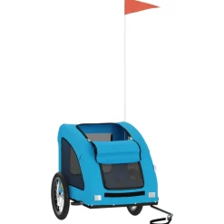 VIDAXL - Remorque de vélo pour animaux de compagnie bleu