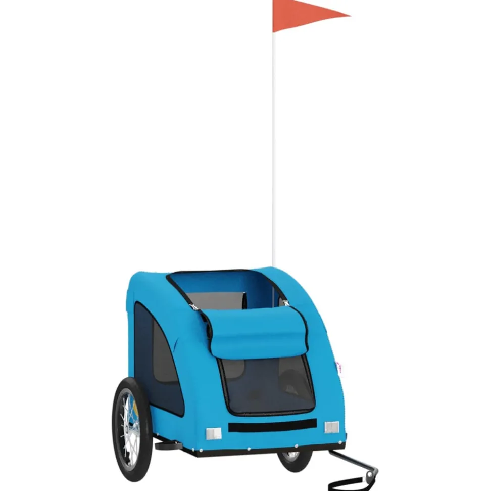 VIDAXL - Remorque de vélo pour animaux de compagnie bleu