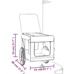 VIDAXL - Remorque de vélo pour animaux de compagnie vert et noir