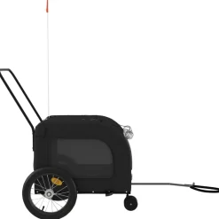 VIDAXL - Remorque de vélo pour animaux de compagnie noir