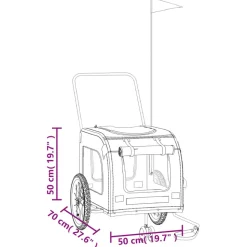 VIDAXL - Remorque de vélo pour animaux de compagnie noir