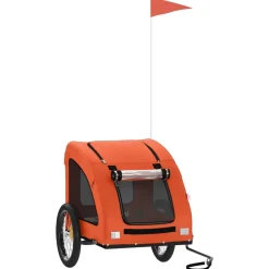 VIDAXL - Remorque de vélo pour animaux de compagnie orange