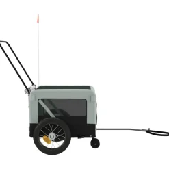 VIDAXL - Remorque de vélo pour animaux de compagnie gris et noir