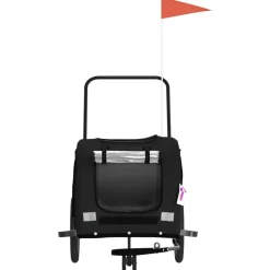 VIDAXL - Remorque de vélo pour animaux de compagnie noir