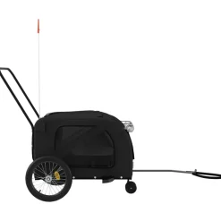VIDAXL - Remorque de vélo pour animaux de compagnie noir