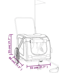 VIDAXL - Remorque de vélo pour animaux de compagnie noir