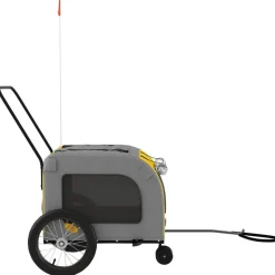 VIDAXL - Remorque de vélo pour animaux de compagnie jaune et gris