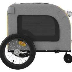 VIDAXL - Remorque de vélo pour animaux de compagnie jaune et gris