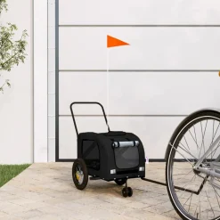 VIDAXL - Remorque de vélo pour animaux de compagnie noir