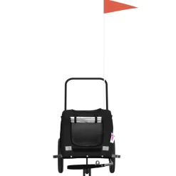 VIDAXL - Remorque de vélo pour animaux de compagnie noir